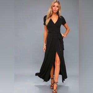 Elegant Black Wrap Dress